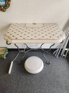lot 224 image: Wall console table that includes galvanized iron base (24 x 30 x 37)