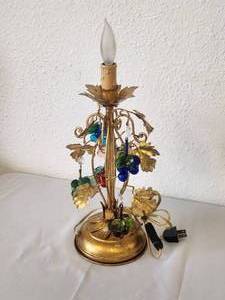 lot 178 image: Stunning brass lamp with Murano glass grapes (14)