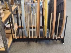 lot 251 image: Heavy duty iron display rack. Great for warehouseshop storage (25 x 48)