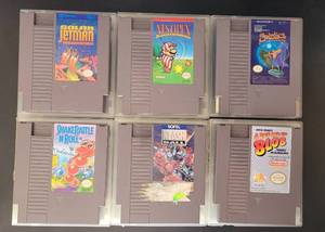 lot 23 image: (6) VINTAGE NINTENDO VIDEO GAME CARTRIDGES AS SHOWN. CHECK THESE OUT (SOLD 6 X THE MONEY)