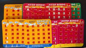 lot 34 image: (24) AUTO  HIGHWAY BINGO CARDS AS SHOWN. (SOLD 24 X THE MONEY)