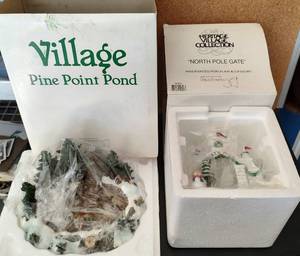 lot 61 image: (2) VINTAGE DEPARTMENT 56 CHRISTMAS VILLAGE PIECES WITH BOXES AS SHOWN. (SOLD 2 X THE MONEY)