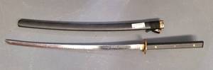 lot 2 image: LARGE SWORD WITH SHEATH IN STYLE SHOWN.