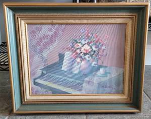 lot 41 image: CANVAS-STYLE FRAMED PAINTING AS SHOWN.