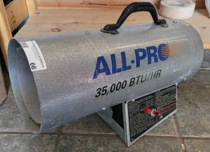 lot 66 image: ALL-PRO 35,000 BTU HEATER SPC-35 AS SHOWN.