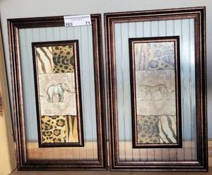 lot 71 image: SAFARI-THEMED WALL FRAMES AS SHOWN.