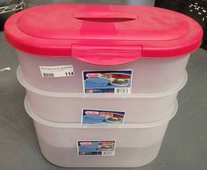 lot 114 image: (3) STERILITE CONTAINERS AS SHOWN.