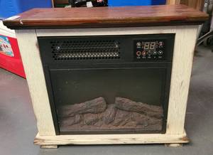 lot 124 image: ELECTRIC INFRARED FIREPLACE AS SHOWN.