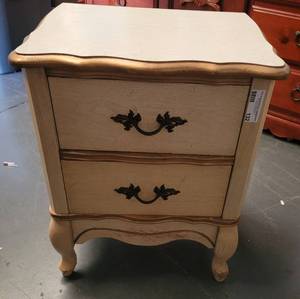 lot 132 image: VINTAGE WOODEN NIGHT STAND IN STYLEDESIGN SHOWN.