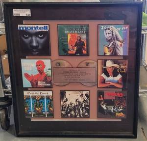 lot 140 image: TOWER RECORDS SHADOW BOX STYLE PLAQUE AS SHOWN.