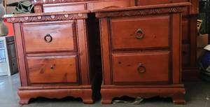 lot 143 image: WOODEN NIGHT STANDS IN STYLEDESIGN SHOWN. (SOLD 2 X THE MONEY)