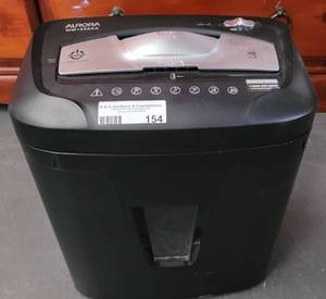 lot 154 image: AURORA PAPER SHREDDER AS SHOWN.