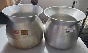 lot 156 image: (2) ALUMINUM POTS AS SHOWN. THAILAND.