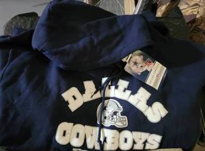 lot 215 image: NEW DALLAS COWBOYS HOODIE WITH TAGS AS SHOWN.