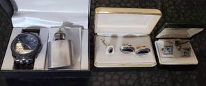 lot 216 image: WATCH, CUFF LINKS AS SHOWN.