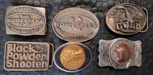 lot 217 image: BELT BUCKLES AS SHOWN.