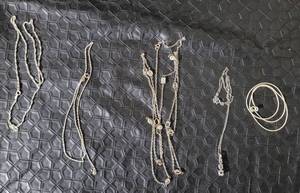 lot 225 image: (5) STERLING SILVER NECKLACES AS SHOWN. (SOLD 5 X THE MONEY)